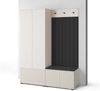 Garderoben-Set Ritmo version 1 – gefräste Kleiderschrank mit Polsterplatten, Schuhschrank, für Flur und Eingangsbereich (cashmere, Trinity 16), 185 x 40 x 140 cm Bild 2
