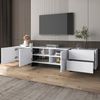 Odikalo TV-Schrank TV Möbel lowboard Panel farbblockierten Beinen Hochglanz Weiß Bild 3