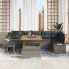 vidaXL Gartensofa-set mit Kissen 9 pcs Grau Poly-Rattan 3362798 Bild 3
