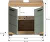 Xonox Scout Waschbeckenunterschrank (B/H/T: 60x56x34 cm) in Salbei und Artisan Eiche Nachbildung Bild 4