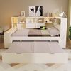 OKWISH Stauraumbett Bett 90x200 cm mit Ausziehbett und USB-/Type-C-Anschlüssen (Holzbett, Funktionsbett, 1-tlg, Großzügiger Stauraum, hochwertigen Platten), Platzsparendes Doppel- & Jugendbett Bild 4