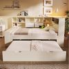 OKWISH Stauraumbett Bett 90x200 cm mit Ausziehbett und USB-/Type-C-Anschlüssen (Holzbett, Funktionsbett, 1-tlg, Großzügiger Stauraum, hochwertigen Platten), Platzsparendes Doppel- & Jugendbett Bild 2