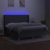 vidaXL Boxspringbett mit Matratze & LED Stoff Dunkelgrau 160x200 cm, Härtegrad: H2 [3138726] Bild 3