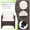 COSTWAY Balkonset, Rattan, 3tlg. 2 Sessel & Tisch, mit Sitz- & Rückenkissen Bild 3