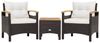 COSTWAY Balkonset, Rattan, 3tlg. 2 Sessel & Tisch, mit Sitz- & Rückenkissen Bild 5