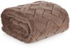 Wohndecke CARO Design91 Karierte Kuscheldecke ideales Geschenk Weiche warme Decke 220x200 cm braun Bild 5