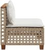 vidaXL Gartensofa ohne Armlehnen mit Kissen Beige Poly Rattan 365928 Bild 5