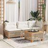 vidaXL Gartensofa ohne Armlehnen mit Kissen Beige Poly Rattan 365928 Bild 3