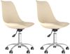 vidaXL Esszimmerstühle 2 Stk. Drehbar Creme Stoff, Drehbar [338359] Bild 2