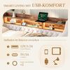LVHOM Polsterbett 90x190cm, Schlafsofa mit Ausziehbett, Sofabett mit LED-Beleuchtung, USB-C-Anschluss und Ablagefächern, Kinderbett, Einzelbett, Samtstoff Beige Bild 4