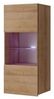 Beautysofa Wohnwand Calabrini I, (hängend und stehend montierbar, inklusive 2x Vitrine, 2x TV-Schränke), 2x Regale, Weiß / Schwarz / goldene Eiche Bild 4