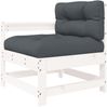 vidaXL 7-tlg. Garten-Lounge-Set mit Kissen Weiß Massivholz 3185830 Bild 4