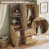 Merax 186cm Kompaktgarderoben, Flurgarderobe, Dielenschrank Wandschrank Regal Diele & Flur Kleiderschrank mit gepolsterten Paneelen Schuhschrank, Holz und Schwarz Bild 5