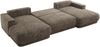 XXL Wohnlandschaft RINA U-Form 360 cm breit, Sofa mit Schlaffunktion & DL-Mechanismus, Wellenfederung, modern freistehend - Braun Schenille grob gewebt Bild 5