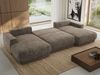XXL Wohnlandschaft RINA U-Form 360 cm breit, Sofa mit Schlaffunktion & DL-Mechanismus, Wellenfederung, modern freistehend - Braun Schenille grob gewebt Bild 4
