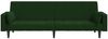 vidaXL Schlafsofa 2-Sitzer mit 2 Kissen Dunkelgrün Samt 375849 Bild 5