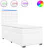 vidaXL Boxspringbett mit Matratze Weiß 100x200 cm Kunstleder 3293009 Bild 2