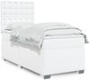 vidaXL Boxspringbett mit Matratze Weiß 100x200 cm Kunstleder 3293009 Bild 1