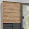 Schwebetürenschrank Kleiderschrank 273 Passep. Spiegel Schubl. Grafit Eiche Dekor Bild 5