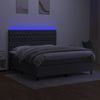 vidaXL Boxspringbett mit Matratze & LED Dunkelgrau 180x200 cm Stoff 3135134 Bild 4