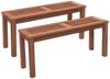 COSTWAY Gartenbank (2-St), wetterfest, 2-Sitzer Massivholz, ohne Rückenlehne, 100cm Bild 4