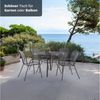 KHG Gartentisch Gartentisch mit Gittergeflecht Anthrazit ⌀ 90 cm, bis 50 kg belastbar (Outdoor-Tisch Rund), aus Eisen, zum Schutz pulverbeschichtet Bild 2