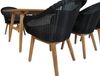 Gartenstuhl Beverly von Brafab aus Teak und Kunst-Rattan, modern skandinavisch, schwarz mit Kissen Bild 2