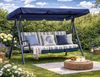 Hollywoodschaukel Dachbezug 200x145 cm Blau Wasserdicht | Universal Ersatzdach Gartenschaukel 3 Sitzer | UV 50 Schaukel Dach Ersatz Bezug Bild 3