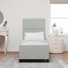 vidaXL Boxspringbett mit Kopfteil Hellgrau 80 x 200 cm Samt 3344837 Bild 3