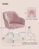 Songmics Homeoffice Stuhl, Drehstuhl, Schreibtischstuhl, höhenverstellbar, bis 110 kg belastbar, Samt, für Arbeitszimmer, Schlafzimmer, pastellrosa Bild 5