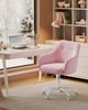 Songmics Homeoffice Stuhl, Drehstuhl, Schreibtischstuhl, höhenverstellbar, bis 110 kg belastbar, Samt, für Arbeitszimmer, Schlafzimmer, pastellrosa Bild 2