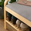 Lumaland Schuhregal Schuhregal aus Bambus mit Sitzbank, 1 Ebene 90x50x30 Schuhschrank Schuhbank Regal Schuhe Bild 3