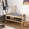 Lumaland Schuhregal Schuhregal aus Bambus mit Sitzbank, 1 Ebene 90x50x30 Schuhschrank Schuhbank Regal Schuhe Bild 5