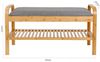Lumaland Schuhregal Schuhregal aus Bambus mit Sitzbank, 1 Ebene 90x50x30 Schuhschrank Schuhbank Regal Schuhe Bild 4