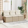 vidaXL Gartensofa mit Kissen 3-Sitzer Beige Poly Rattan 366077 Bild 3