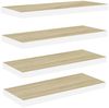 vidaXL Schweberegale 4 Stk. Eichen-Optik und Weiß 80x23,5x3,8 cm MDF 326581 Bild 2