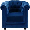 Vente-unique - CHESTERFIELD Sessel SamtStoff Blau - B 78 cm x H 72 cm x L 82 cm Bild 2