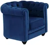 Vente-unique - CHESTERFIELD Sessel SamtStoff Blau - B 78 cm x H 72 cm x L 82 cm Bild 3