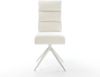 Drehstuhl Pela-Flex Bouclé Soft Beige Kreuzgestell breit Weiß 360° drehbar Wippfunktion Taschenfederkern Bild 2