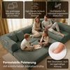 skølm 'Lofn' Modulares Sofa 4 Sitzer, 300x200 cm, Vollschaumcouch mit Metallgestell, Cord dunkelgrün, Schlafsofa vakuumverpackt, kein Aufbau erforderlich Bild 2