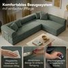 skølm 'Lofn' Modulares Sofa 4 Sitzer, 300x200 cm, Vollschaumcouch mit Metallgestell, Cord dunkelgrün, Schlafsofa vakuumverpackt, kein Aufbau erforderlich Bild 5