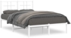 vidaXL Bettgestell mit Kopfteil, Metall weiß, 120x200 cm