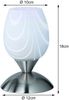 Tischleuchte CUP II Glas Weiß marmoriert, Sockel Silber Touchfunktion, Höhe 18cm Bild 4