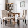 Samt Esszimmerstuhl 4er-Set mit Massivholz Eichebeinen, Knöpfen & Nieten, eleganter Loungesessel für Wohn- & Essbereich,Beige Bild 2
