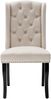 Samt Esszimmerstuhl 4er-Set mit Massivholz Eichebeinen, Knöpfen & Nieten, eleganter Loungesessel für Wohn- & Essbereich,Beige Bild 5