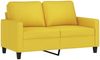 vidaXL 2-tlg. Sofagarnitur mit Kissen Hellgelb Stoff 3201449 Bild 4