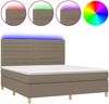 vidaXL Boxspringbett mit Matratze & LED Taupe 160x200 cm Stoff 3135529 Bild 2