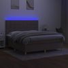 vidaXL Boxspringbett mit Matratze & LED Taupe 160x200 cm Stoff 3135529 Bild 4