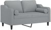 vidaXL 2-Sitzer-Sofa mit Zierkissen Hellgrau 120 cm Stoff 3200837 Bild 3