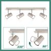 ZMH Deckenstrahler 4 Flammig Wohnzimmer Deckenleuchte - Deckenlampe GU10 Nickel Metall Flurlampe Modern Deckenspot Schwenkbar 330°Küchelampe für Wohnzimmer Küche Schlafzimmer Nein Leuchtmittel Bild 4
